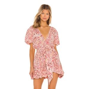 Misa Los Angeles Pink Tie-Dye Mini Dress